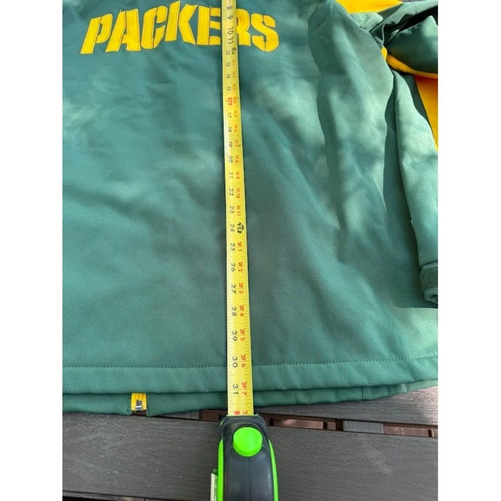 NFL Green Bay Packers Softshell Jacket Mens XXL Green Gold Full Zip Fleece Lined
